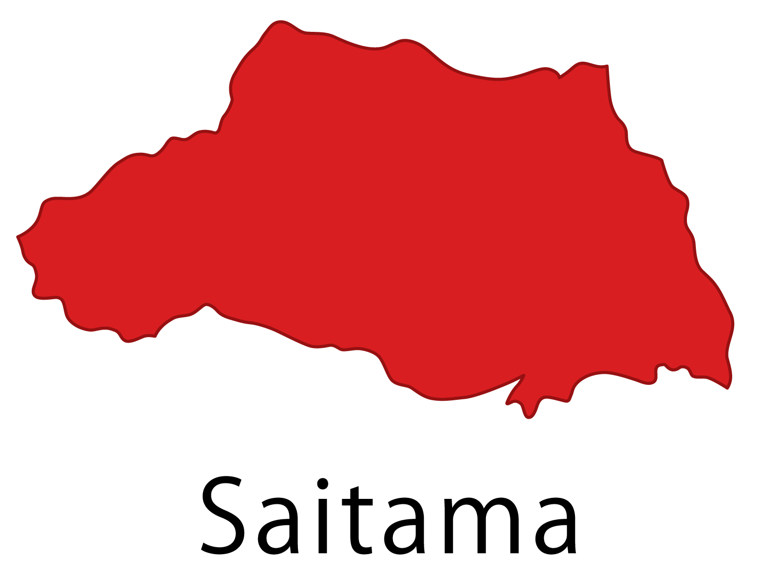 埼玉県無料フリーイラスト｜英語・都道府県名あり(赤)