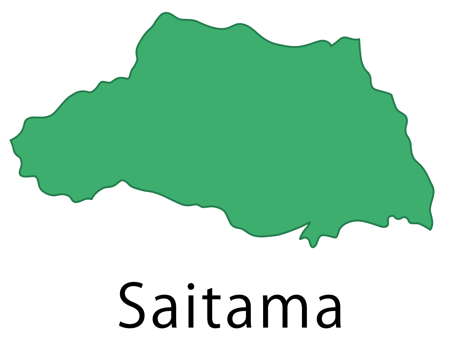 埼玉県無料フリーイラスト｜英語・都道府県名あり(緑)