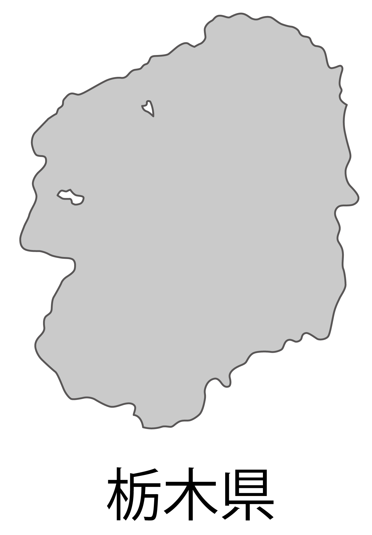 栃木県無料フリーイラスト｜日本語・都道府県名あり(グレー)