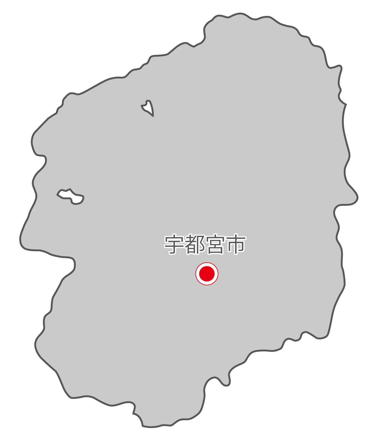 栃木県無料フリーイラスト｜日本語・県庁所在地あり(グレー)