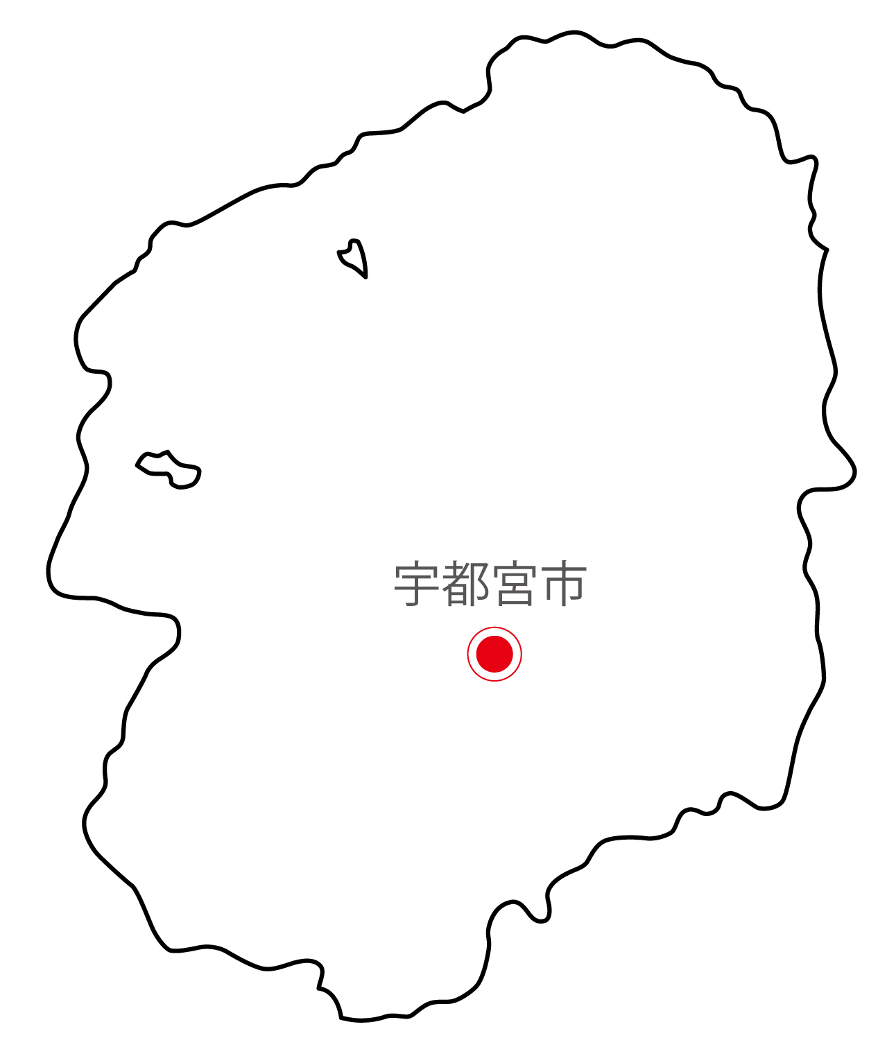 栃木県無料フリーイラスト｜日本語・県庁所在地あり(白)