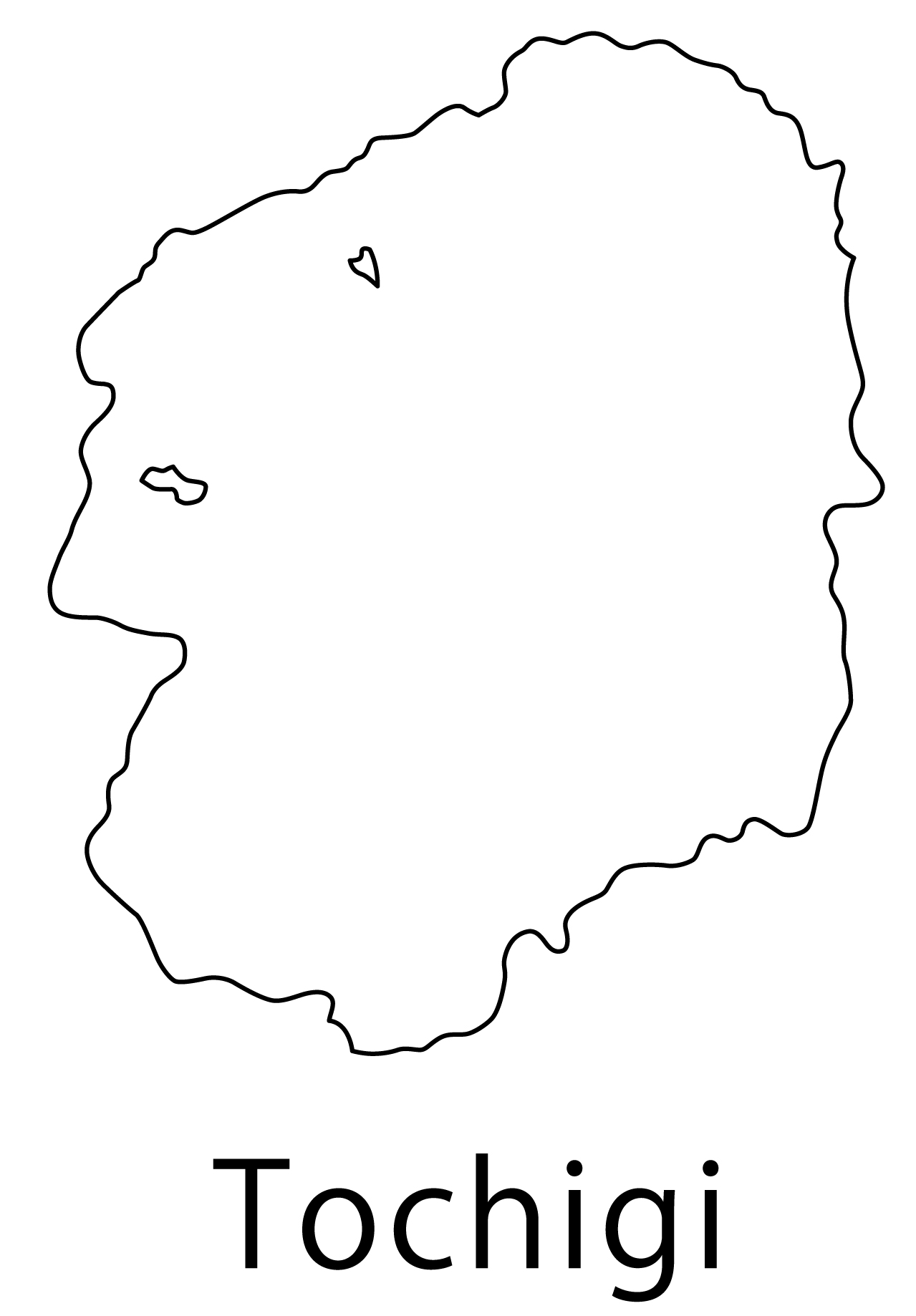 栃木県無料フリーイラスト｜英語・都道府県名あり(白)