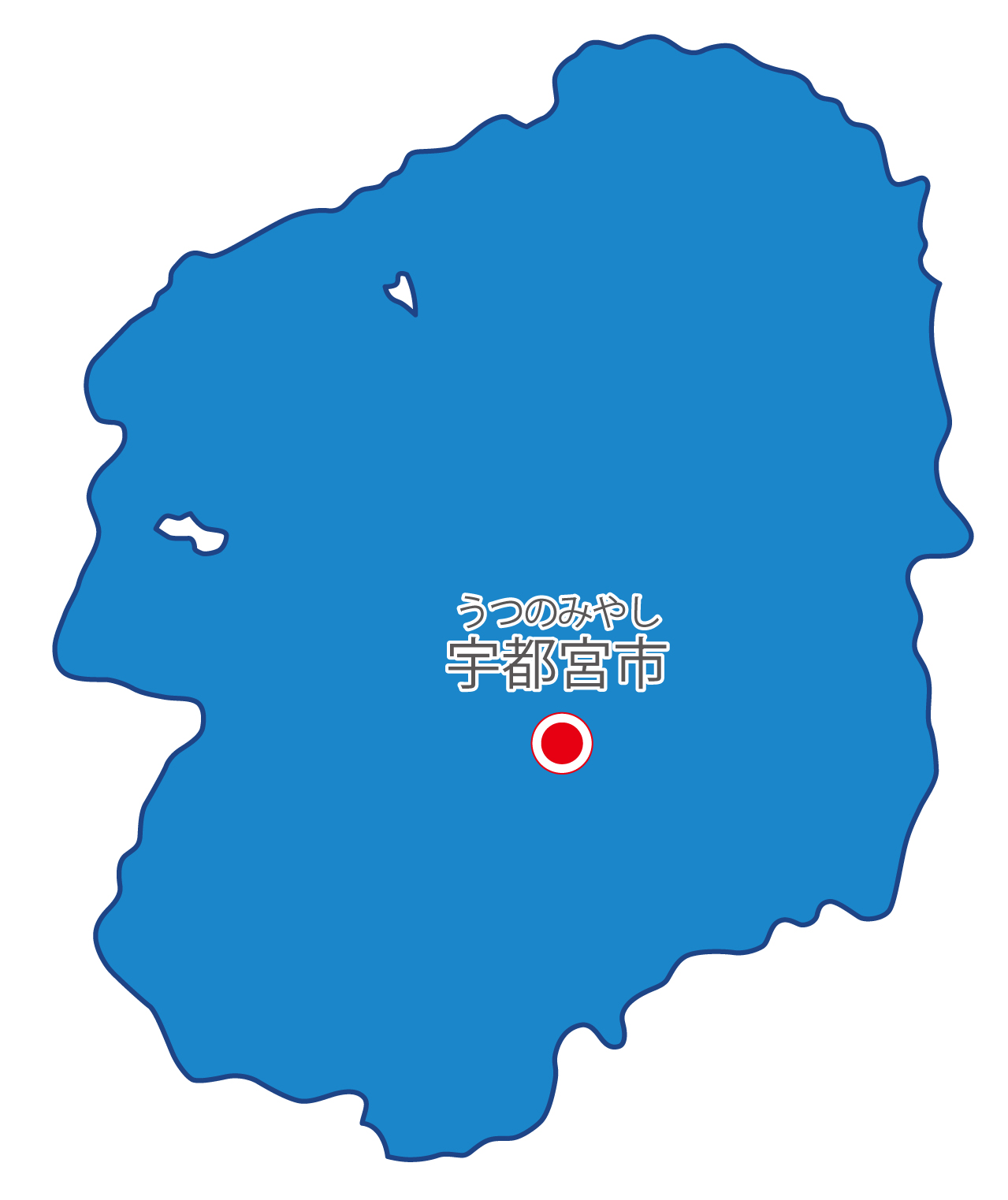 栃木県無料フリーイラスト｜日本語・県庁所在地あり・ルビあり(青)