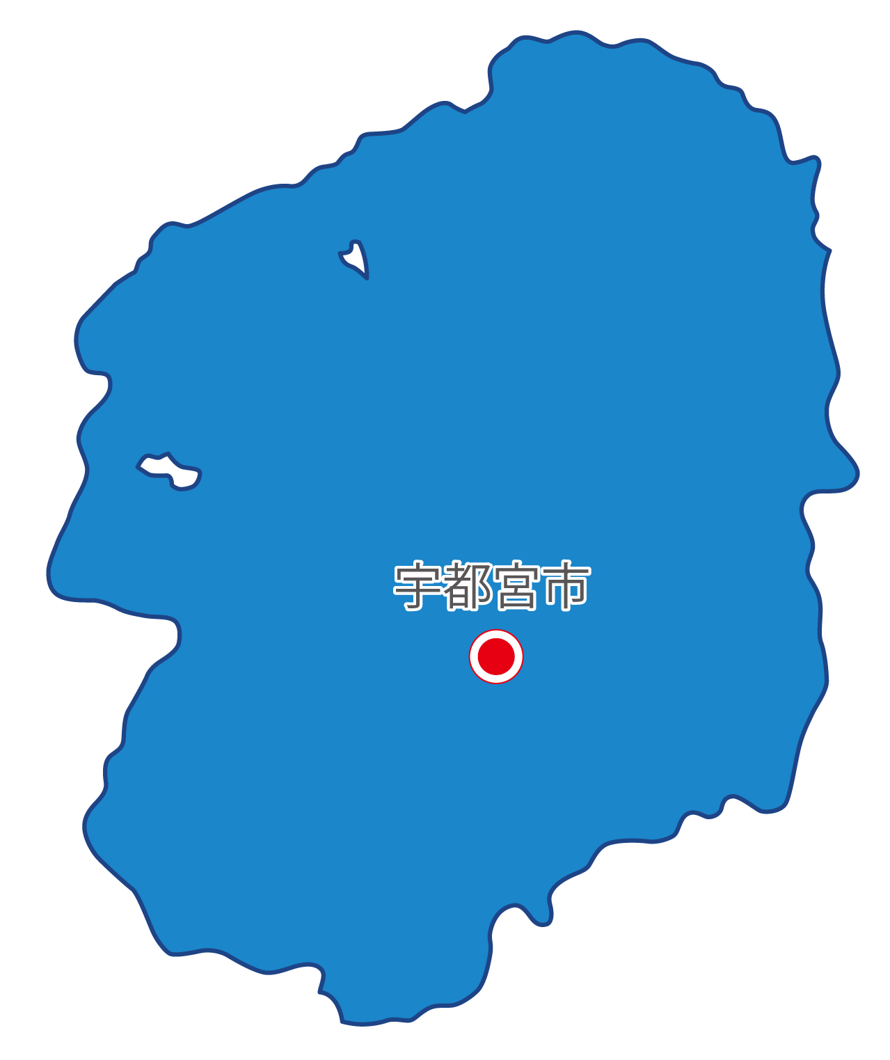 栃木県無料フリーイラスト｜日本語・県庁所在地あり(青)