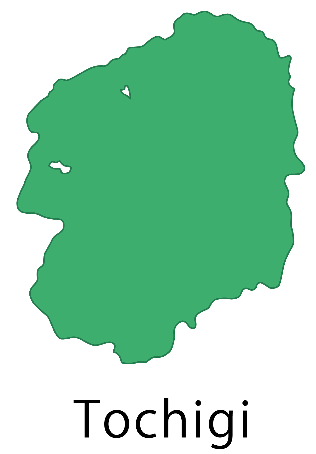 栃木県無料フリーイラスト｜英語・都道府県名あり(緑)