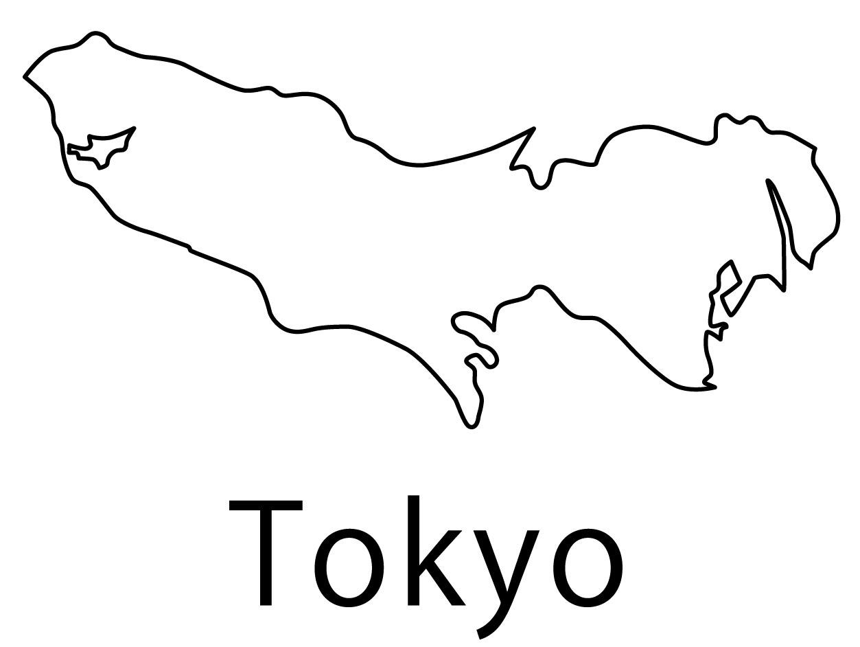 東京都無料フリーイラスト｜英語・都道府県名あり(白)