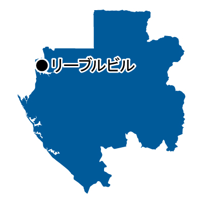 ガボン共和国無料フリーイラスト｜首都名(青)