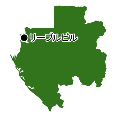ガボン共和国無料フリーイラスト｜首都名(緑)