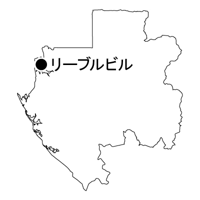 ガボン共和国無料フリーイラスト｜首都名(白)