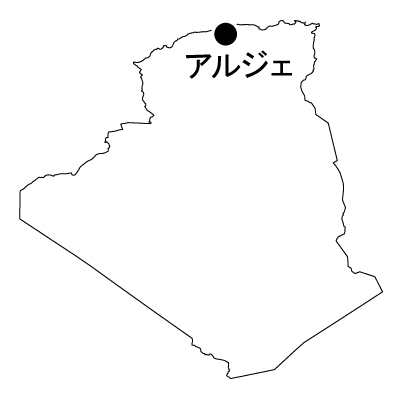 アルジェリア民主人民共和国無料フリーイラスト｜首都名(白)