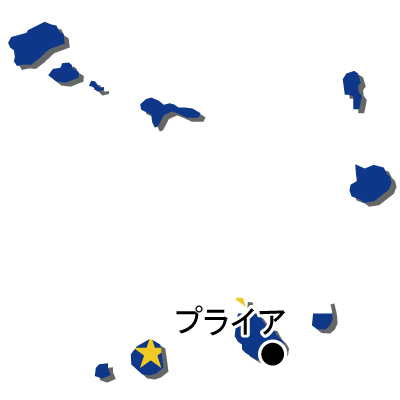カーボベルデ共和国無料フリーイラスト｜首都名・立体・国旗付