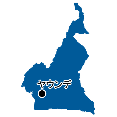 カメルーン共和国無料フリーイラスト｜首都名(青)