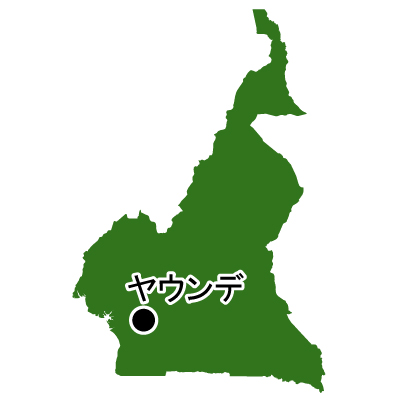 カメルーン共和国無料フリーイラスト｜首都名(緑)