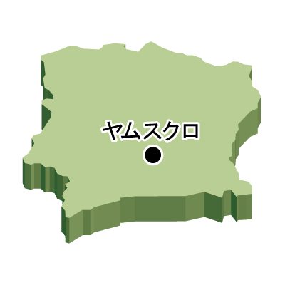 コートジボワール共和国無料フリーイラスト｜首都名・立体(緑)