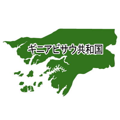 ギニアビサウ共和国無料フリーイラスト｜漢字(緑)