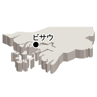 ギニアビサウ共和国無料フリーイラスト｜首都名・立体(白)