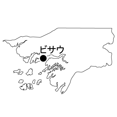 ギニアビサウ共和国無料フリーイラスト｜首都名(白)