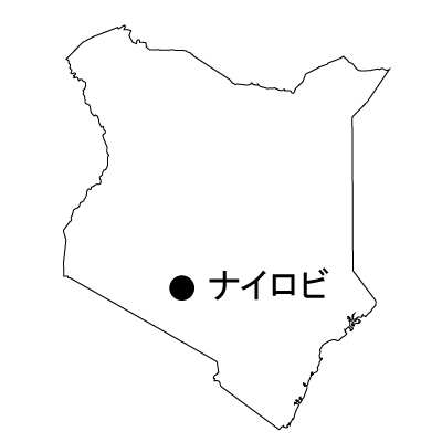ケニア共和国無料フリーイラスト｜首都名(白)