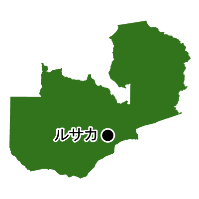 ザンビア共和国無料フリーイラスト｜首都名(緑)