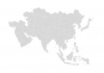 世界地域イラスト・アジア・毛点・白