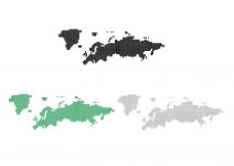 世界地域イラスト・ヨーロッパ・四角ドット・3色