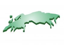 世界地域イラスト・ヨーロッパ・遠近立体・緑