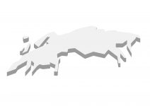 世界地域イラスト・ヨーロッパ・遠近立体・白