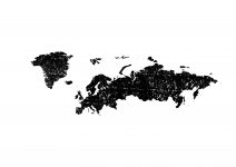 世界地域イラスト・ヨーロッパ・版画・黒