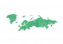 世界地域イラスト・ヨーロッパ・版画・緑