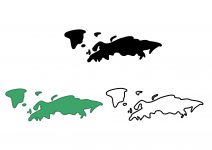 世界地域イラスト・ヨーロッパ・簡易太線・3色