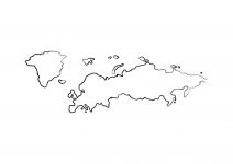 世界地域イラスト・ヨーロッパ・毛筆・白