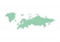 世界地域イラスト・ヨーロッパ・毛点・緑