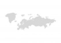 世界地域イラスト・ヨーロッパ・毛点・白