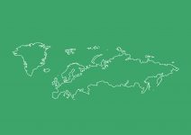 世界地域イラスト・ヨーロッパ・線画・緑