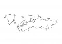 世界地域イラスト・ヨーロッパ・線画・白