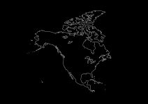 世界地域イラスト・北アメリカ・線画・黒