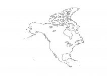 世界地域イラスト・北アメリカ・線画・白