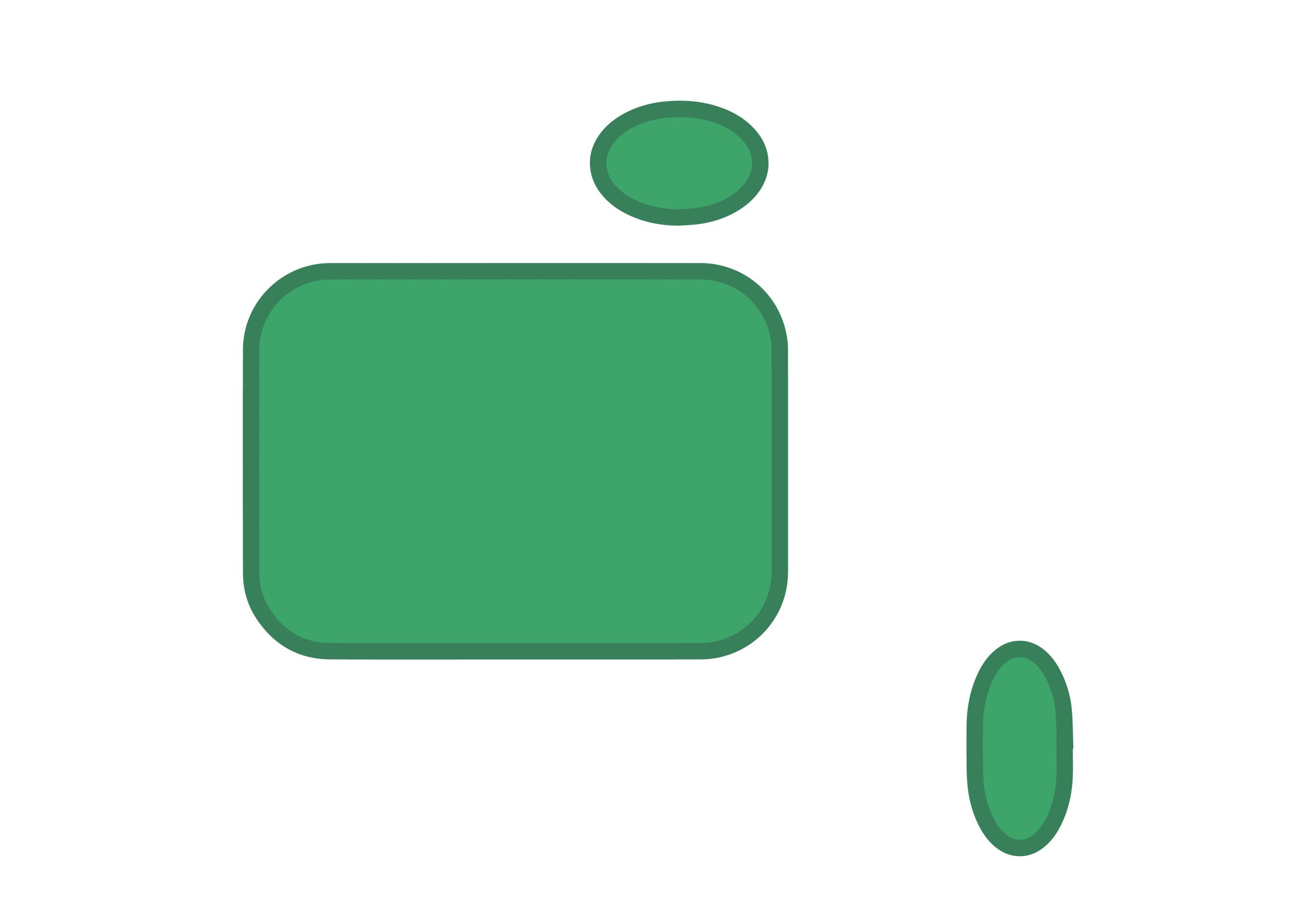 世界地図(オセアニア)無料フリーイラスト｜角丸(緑)