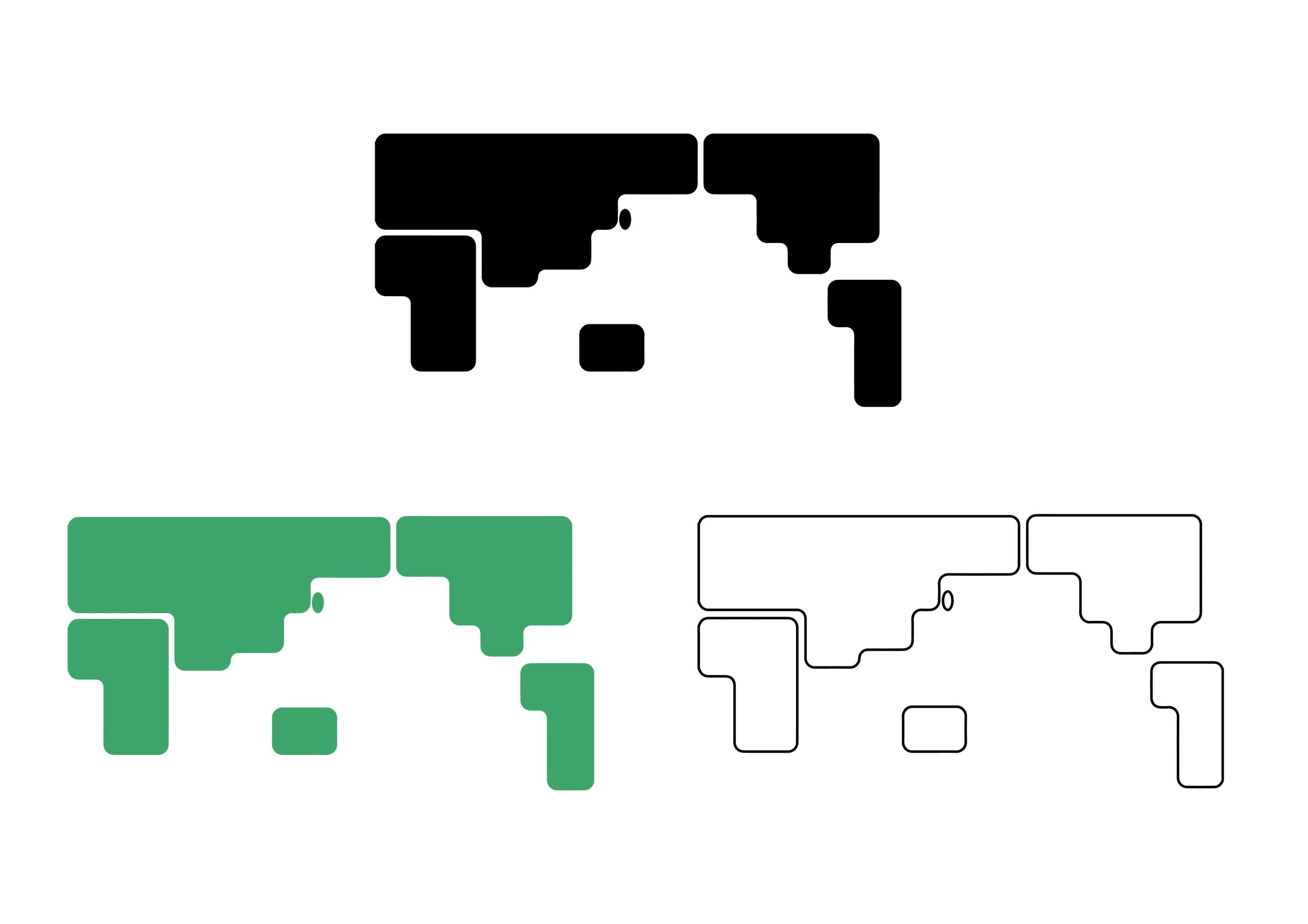 世界地図 全域 イラストを無料ダウンロード