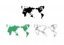世界地図 全域 イラストを無料ダウンロード