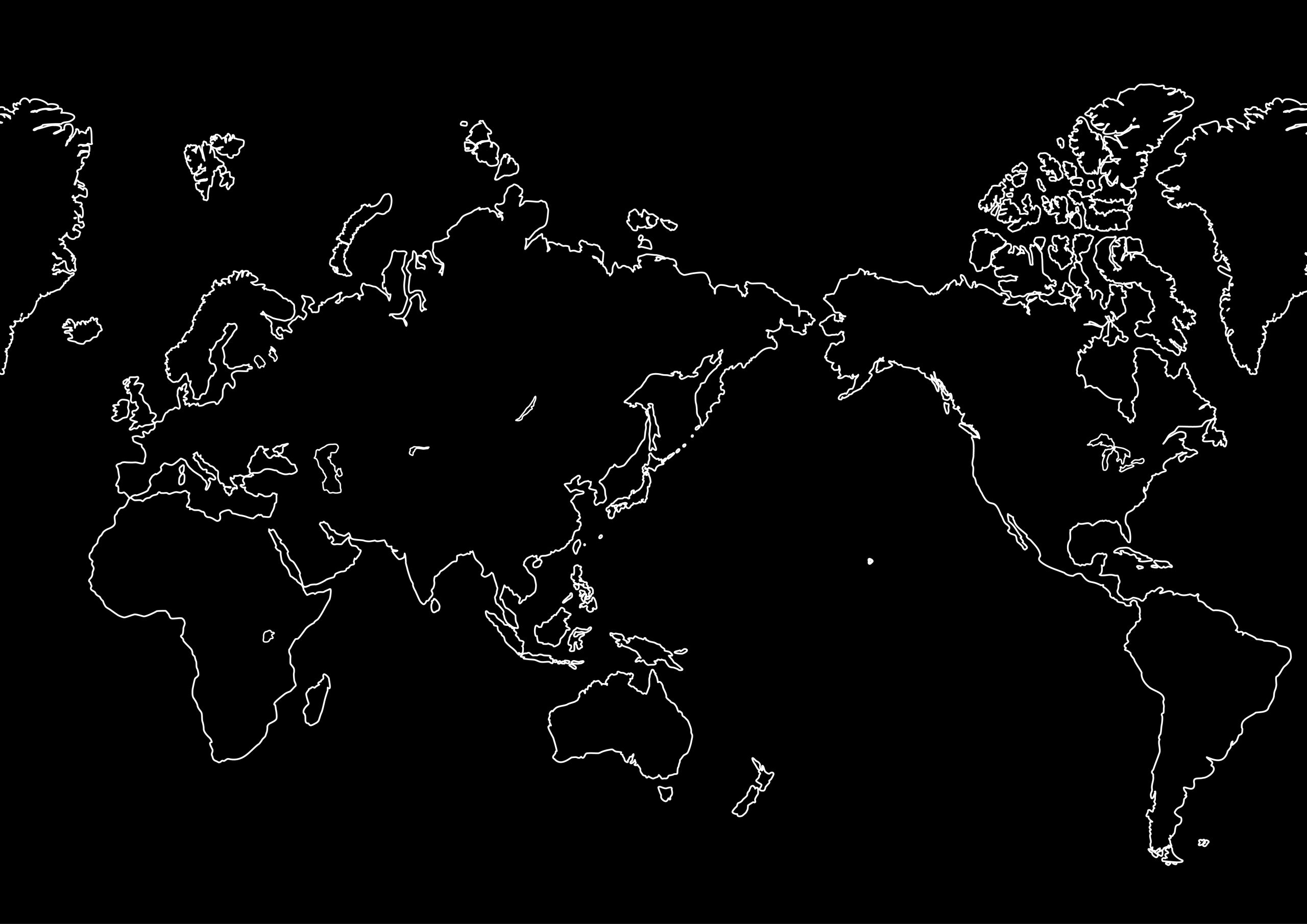 世界地図 全域 イラストを無料ダウンロード