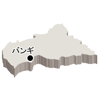 中央アフリカ共和国無料フリーイラスト｜首都名・立体(白)