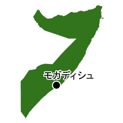 ソマリア連邦共和国無料フリーイラスト｜首都名(緑)