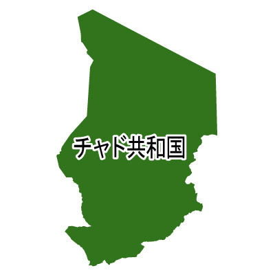 チャド共和国無料フリーイラスト｜漢字(緑)