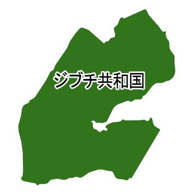 ジブチ共和国無料フリーイラスト｜漢字(緑)