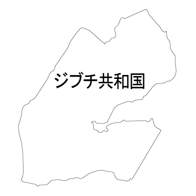 ジブチ共和国無料フリーイラスト｜漢字(白)