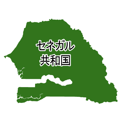 セネガル共和国無料フリーイラスト｜漢字(緑)