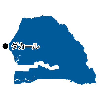 セネガル共和国無料フリーイラスト｜首都名(青)