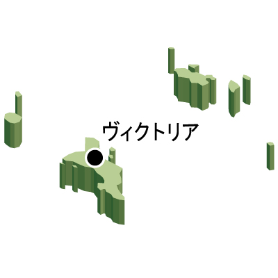 セーシェル共和国無料フリーイラスト｜首都名・立体(緑)