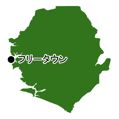 シエラレオネ共和国無料フリーイラスト｜首都名(緑)